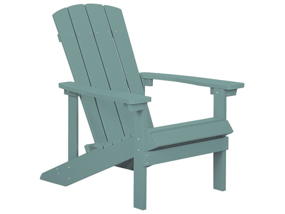 Beliani Záhradná stolička v tyrkysovej farbe ADIRONDACK